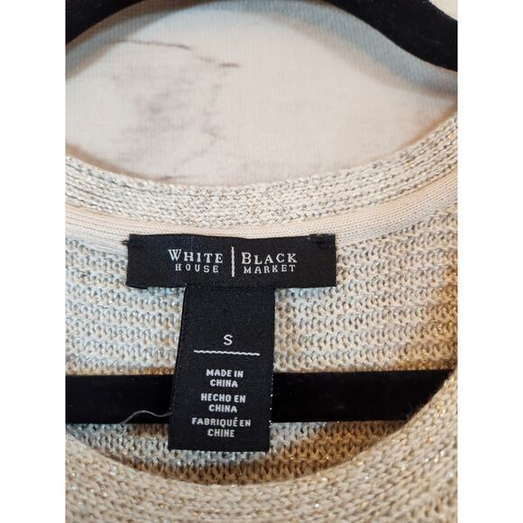 White House Black Market Womens Beige Knit Sleeveless Crew Neck Mini Dress Small - Picture 3 of 6